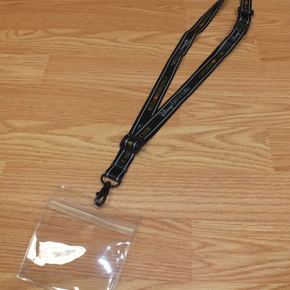 Disney Black Lanyard ( concierge class )with Clear Pouch